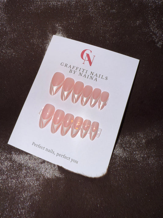 GN07 - Blush Swirl Chic (Blush Pink+Pearl white french)