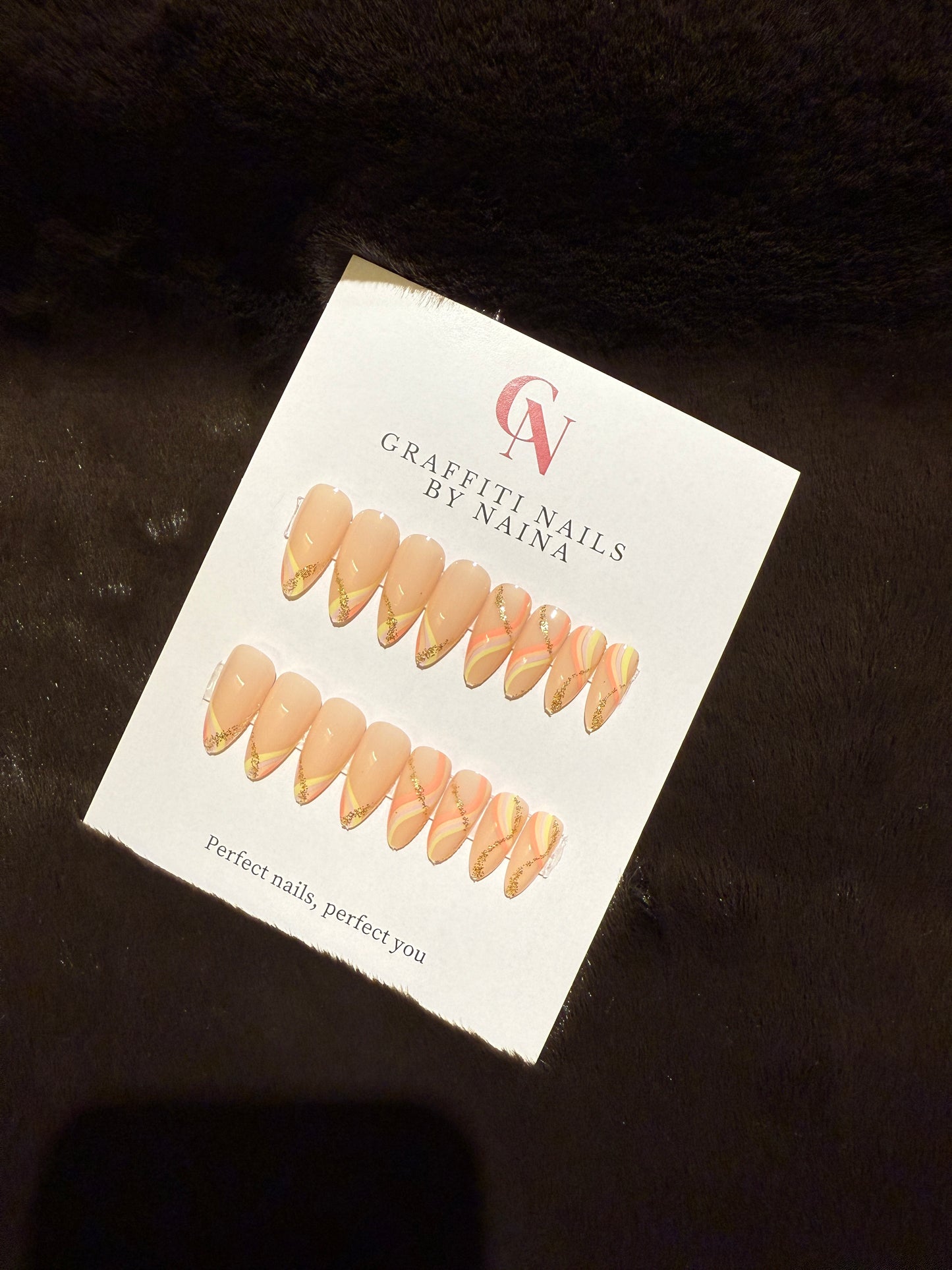 GN08 - Desert Sands Gold Swirls (Nude Pink + French Swirls)