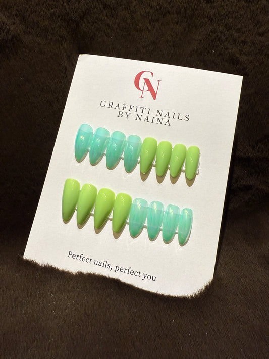 GN43 - Electric Lime & Teal Chrome (Lime Green/Teal)