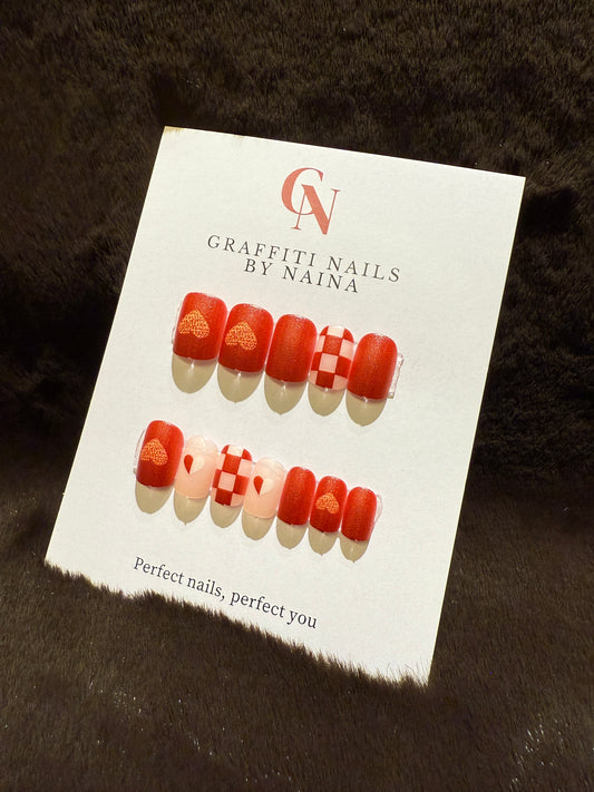GN12 - Sweetheart Checkers (Red + Pink)